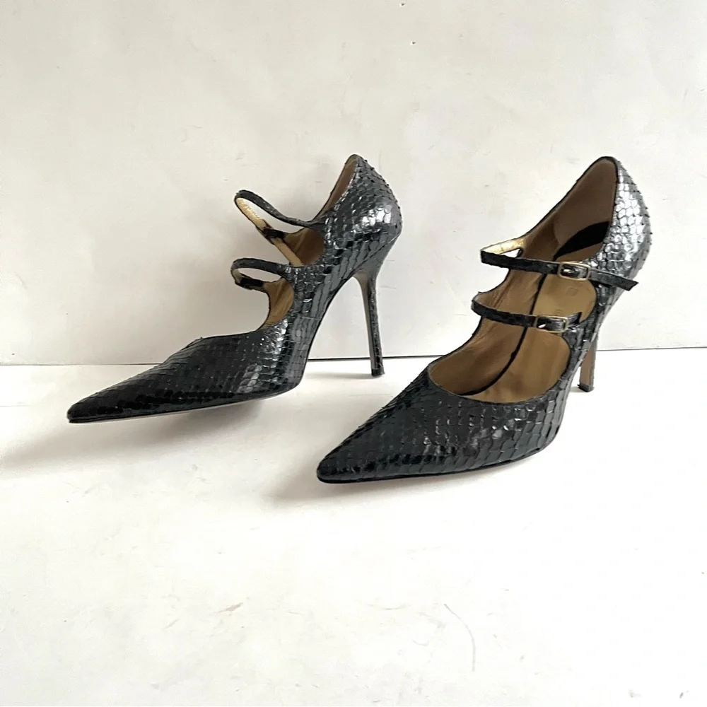 Givenchy black python Mary Jane heels 37.5